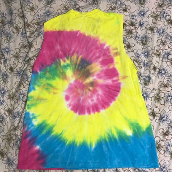 A multi coloured tie-dye, Tie up shirt - Picture 2 of 2
